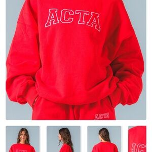 Halle X Acta Red Crewneck